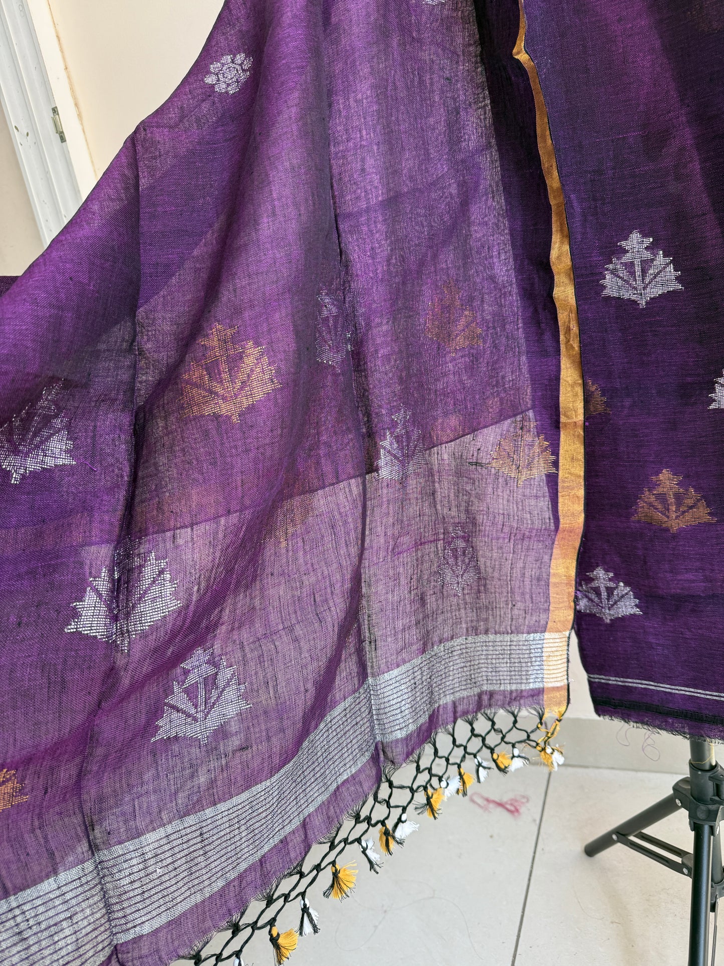 Jamdani- ✨ Pure Linen Jamdani Weaving Kurta & Dupatta Set ✨