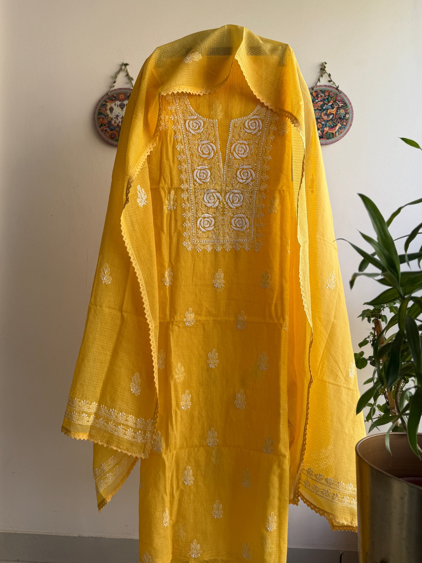 Lucknowi Chikankari Kota Doria Suit Set