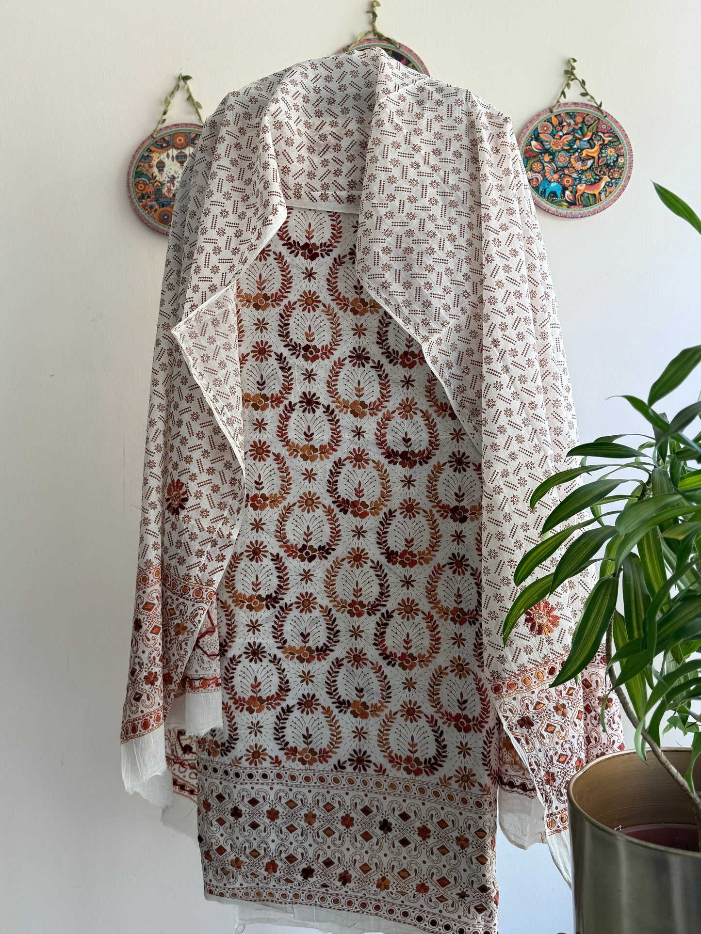 Bengal Handloom- Hand Block Printed Pure Cotton Embroided Suit Set