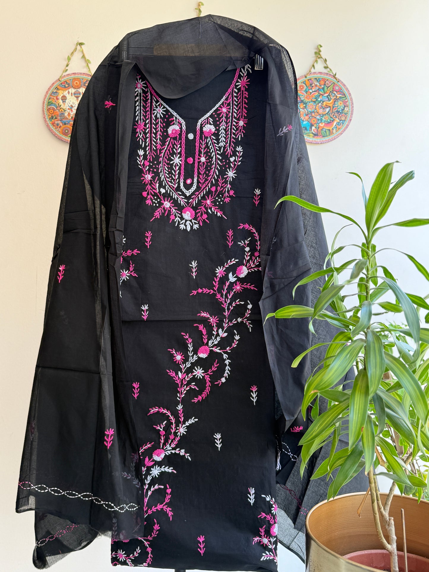 Bengal Handloom – Parsi Work and Knot Work Pure Cotton Embroidered Suit Set