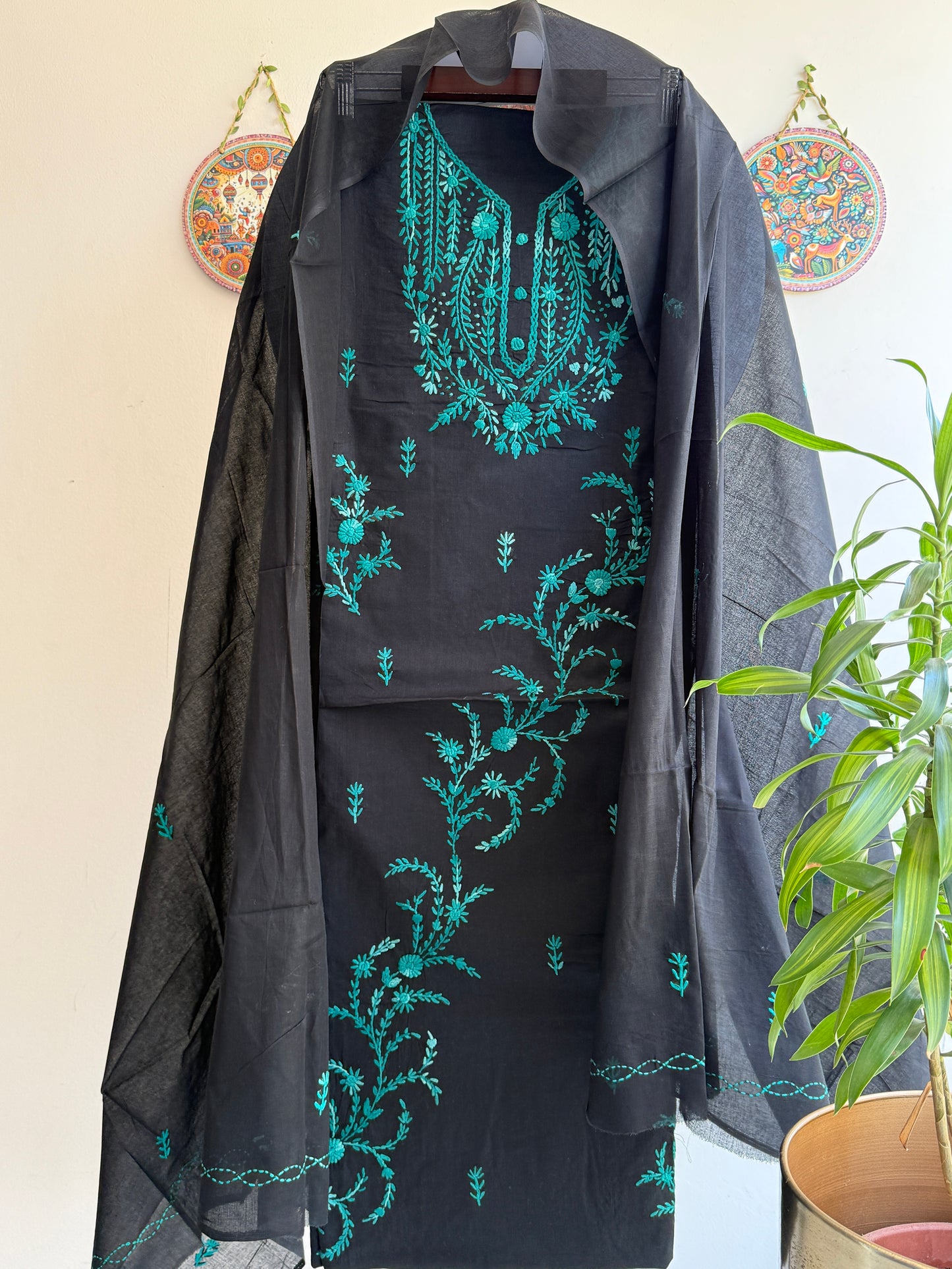 Bengal Handloom – Parsi Work and Knot Work Pure Cotton Embroidered Suit Set