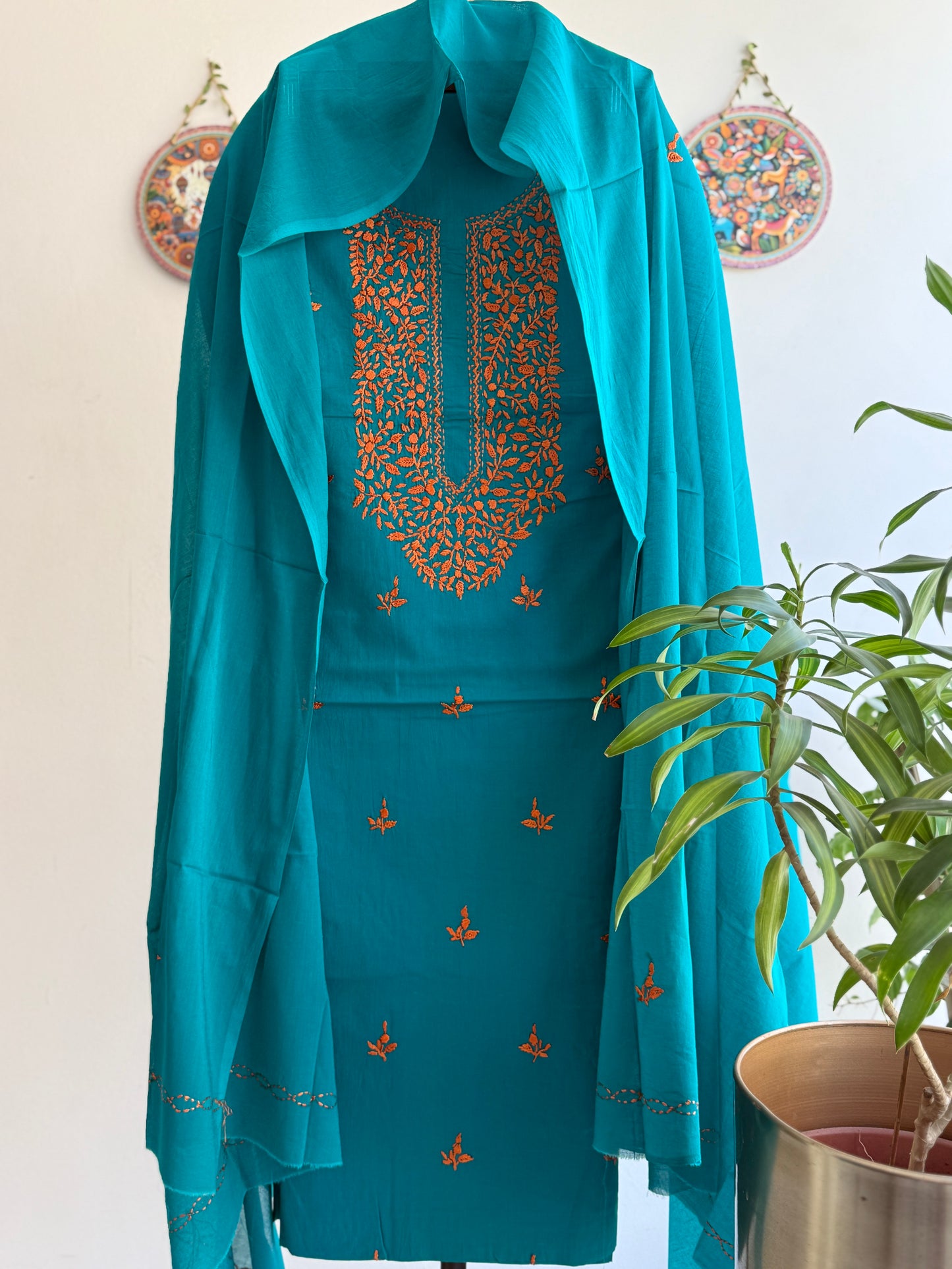 Bengal Handloom – Parsi Work Pure Cotton Embroidered Suit Set