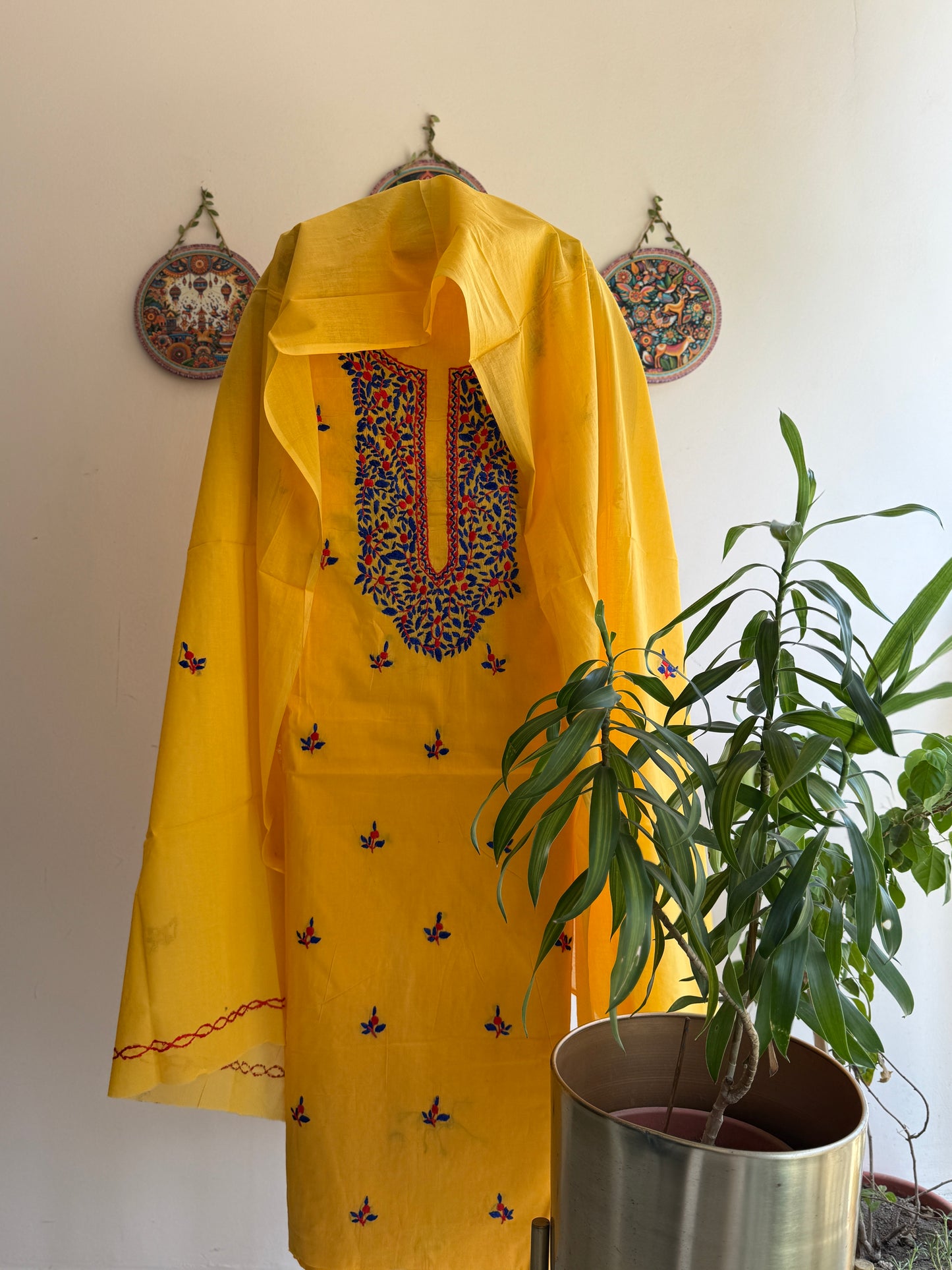 Bengal Handloom – Parsi Work Pure Cotton Embroidered Suit Set