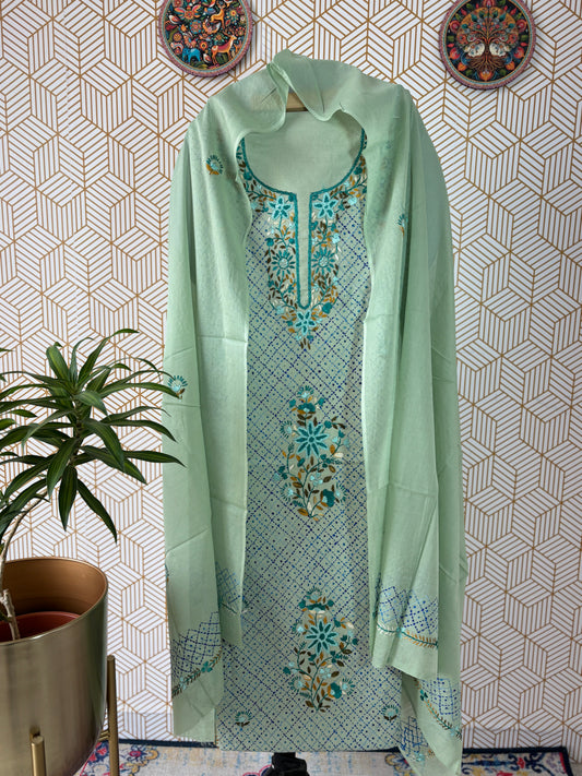 Kantha hand embroidered Suit Set Pure Cotton