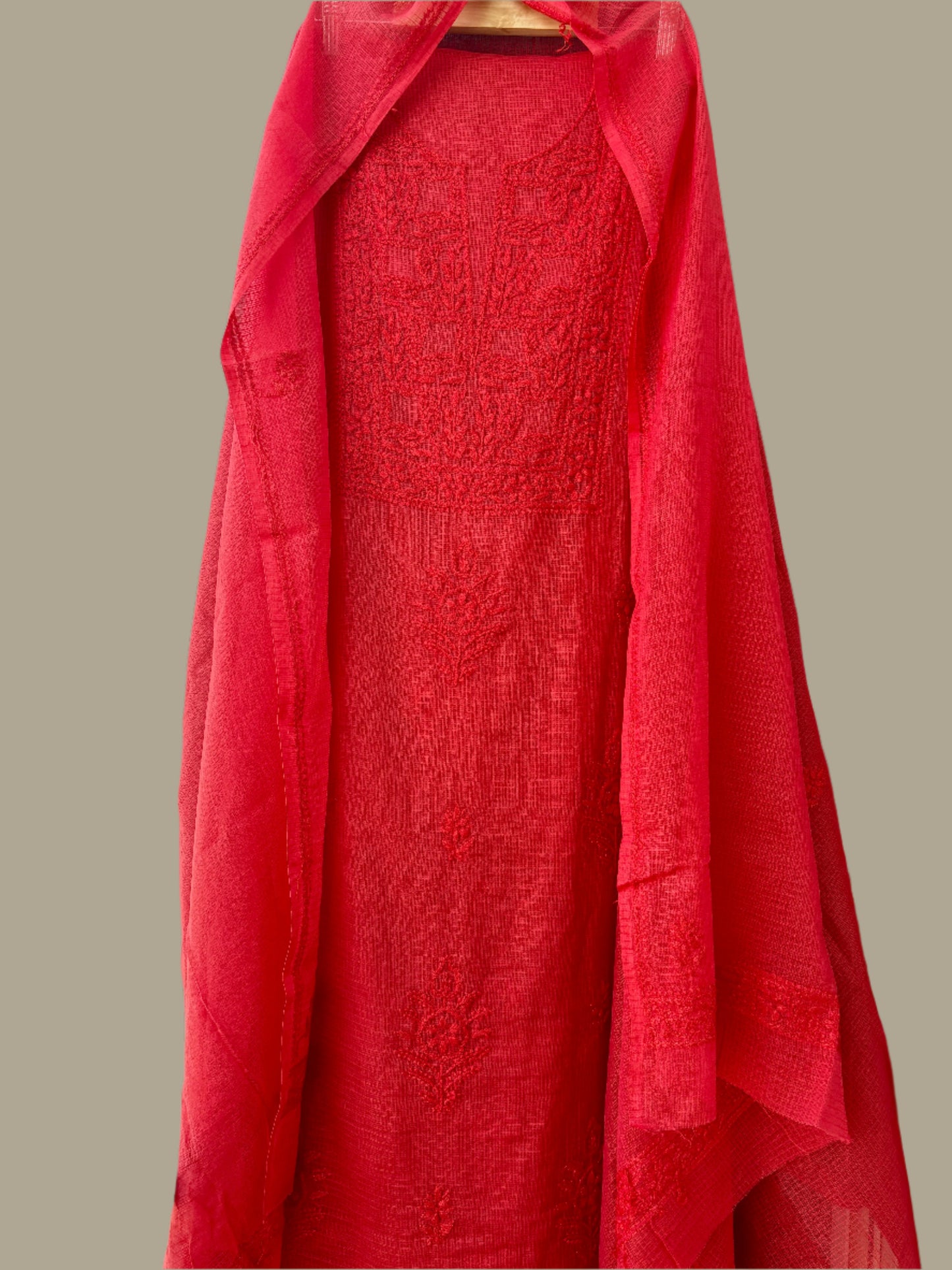 Lucknowi Chikankari thread work in Kota Doria