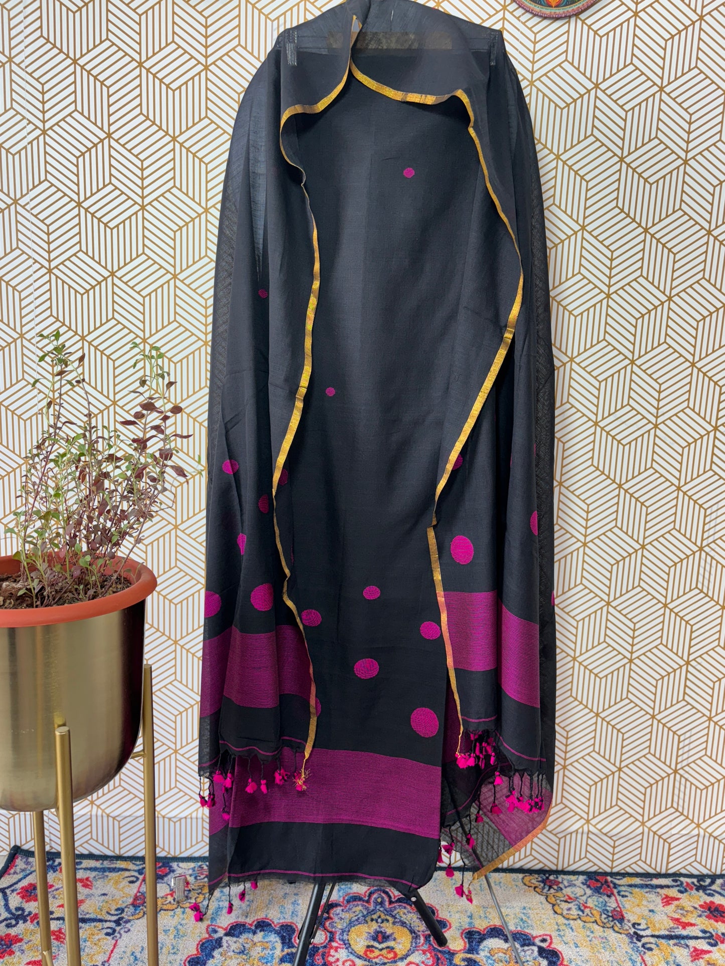 Mul Cotton handwoven Jamdani suit set