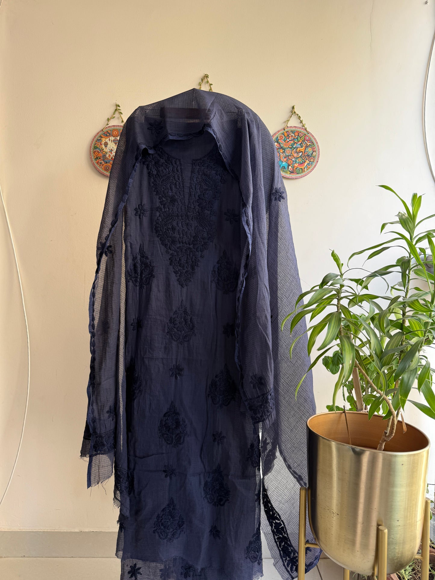 Lucknowi Chikankari Kota Doria Suit Set