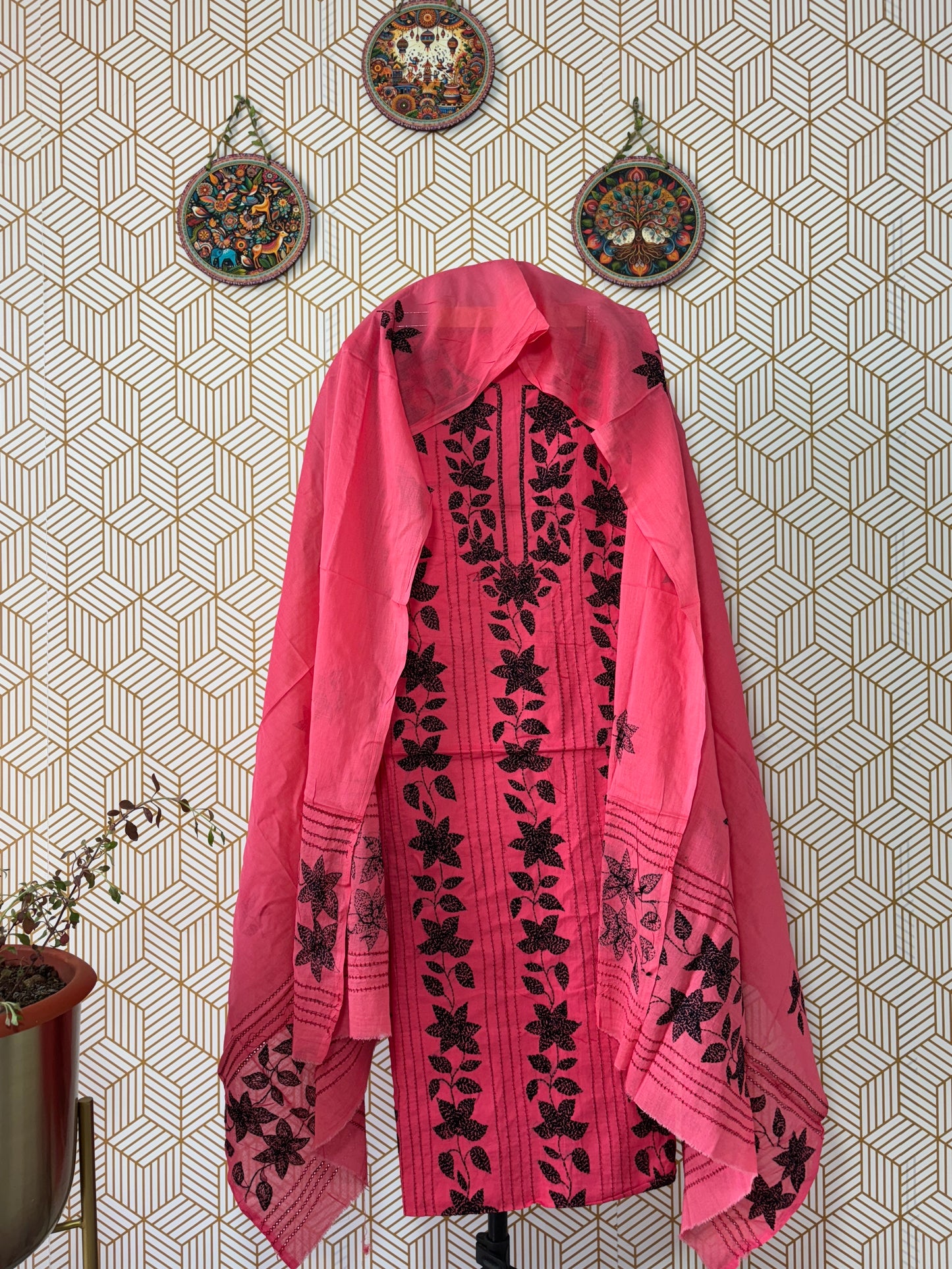Kantha hand embroidered Suit Set Pure Cotton