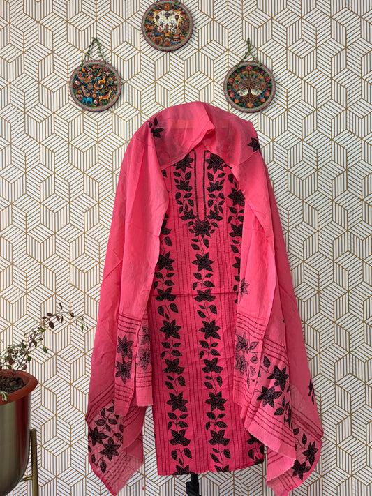 Kantha hand embroidered Suit Set Pure Cotton