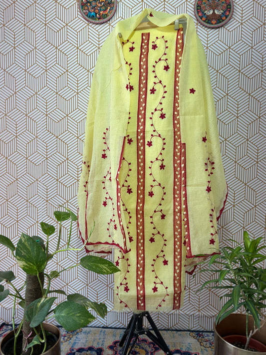 Aligarh's Tradional handcrfted Phoolpatti (applique)- Multicolor Phool Patti with Multi Color Base