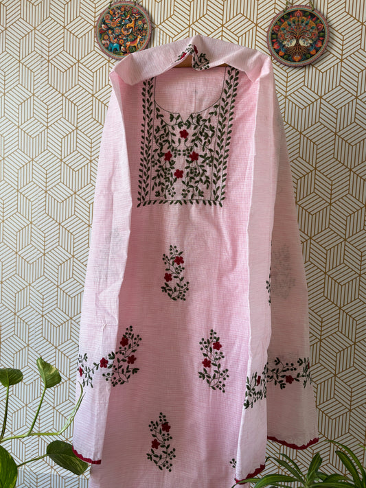 Aligarh's Tradional handcrfted Phoolpatti (applique)- Colored Base with Muliticolor Phoolpatti